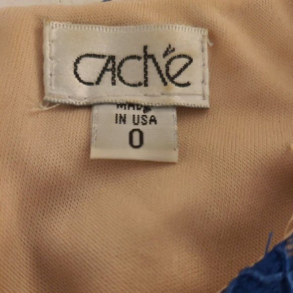 Cache Womens Blue Floral Flower Dress - Petite 0 - Picture 6 of 6